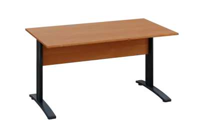 EPK 28 - 14 stůl kancelářský, kovová podnož černá, deska 25 mm, široký 1400 mm, olše jantar